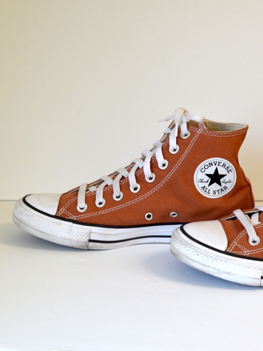converse all Star brown sneaker shoes canvas chuck hi woman size 8.5 - Picture 6 of 10
